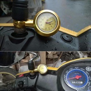 Đồng Hồ Mini Gắn Gương Chiếu Hậu Chống Nước Đi Mưa