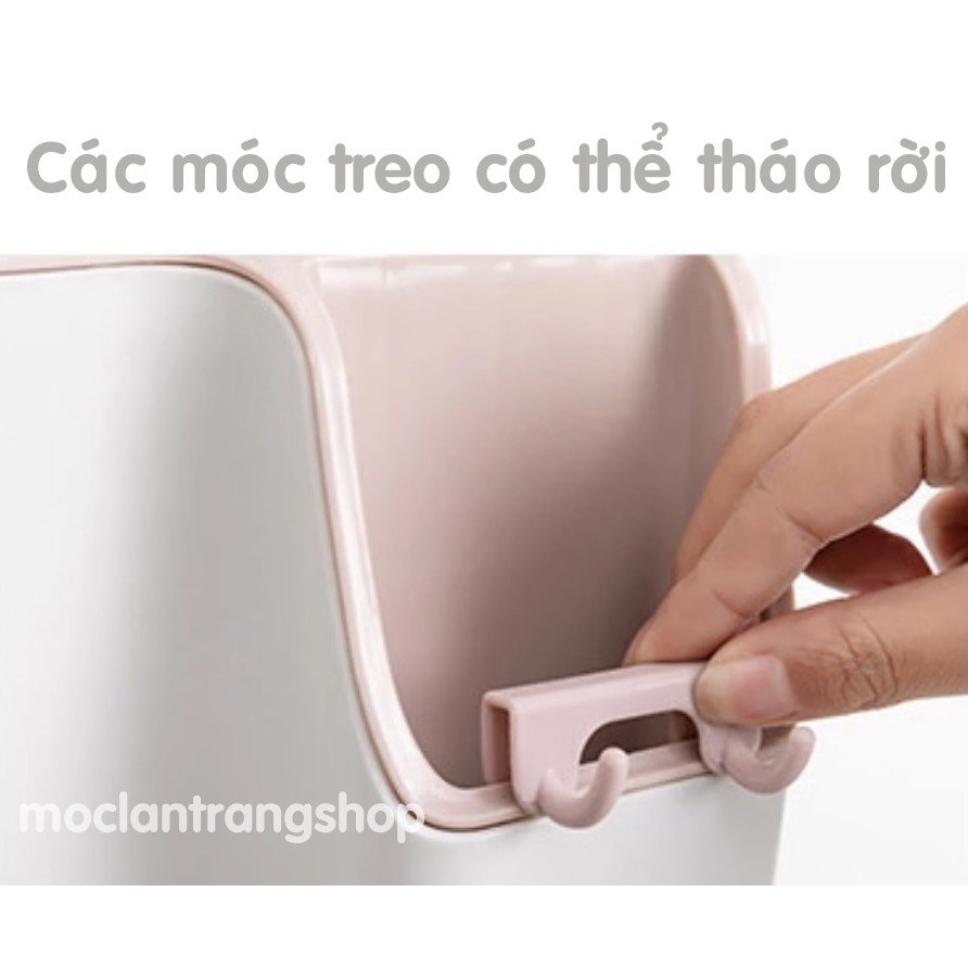 Giá kệ để dao kéo kèm ống đựng đũa thìa muỗng nĩa đa năng, để bàn hoặc dán tường màu pastel phong cách Bắc Âu cao cấp