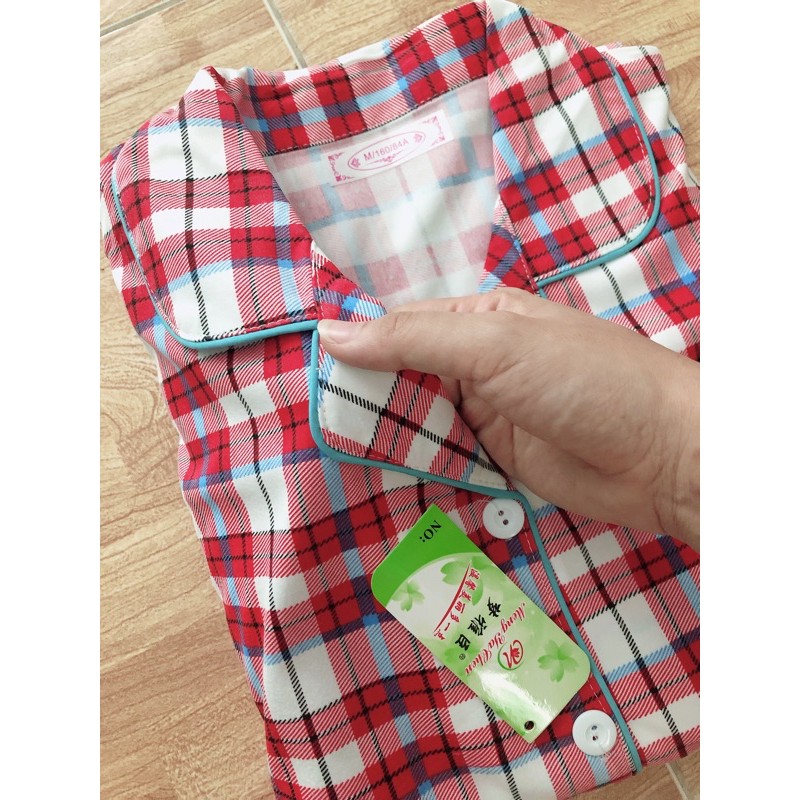 Đồ Bộ Mặc Nhà Pijama tay dài chất vải cotton co dãn, có size từ 40-75kg