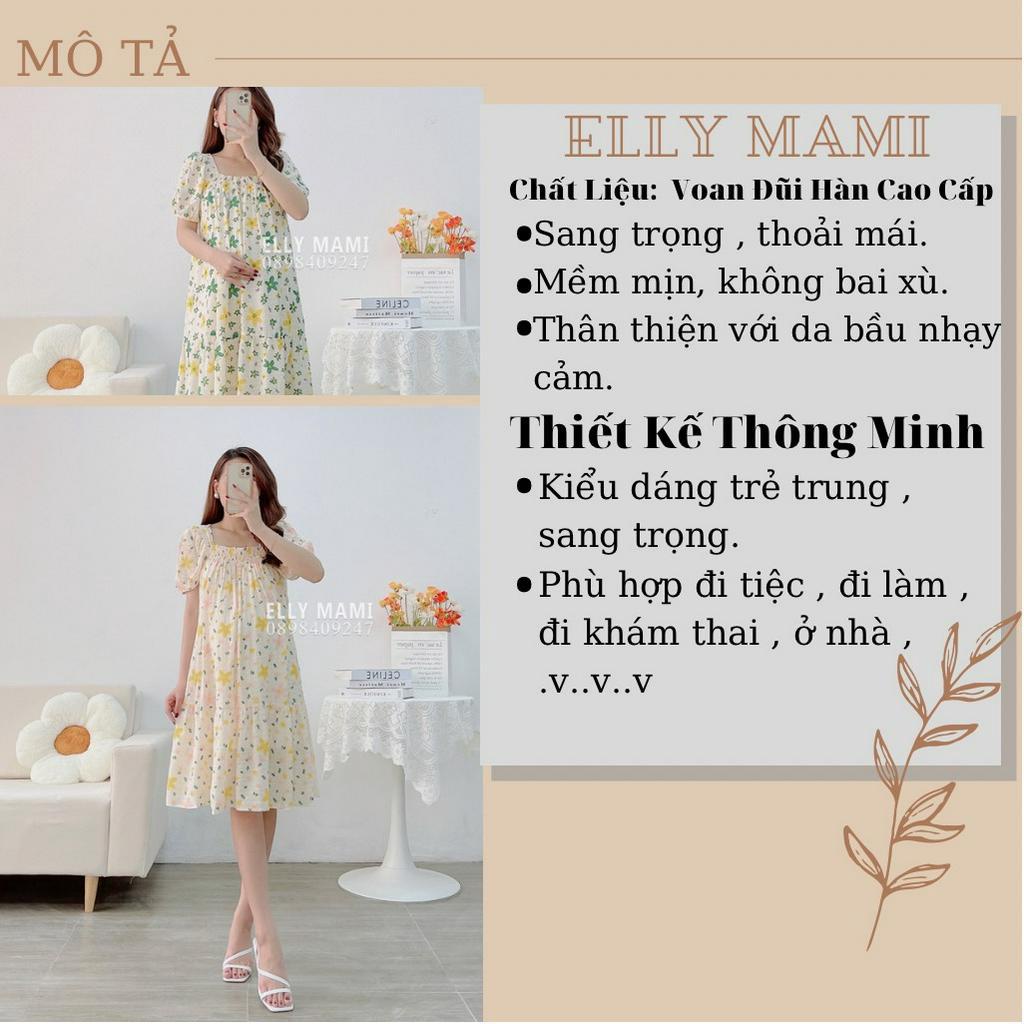 ( 40kg - 85kg ) Đầm Bầu ,Suông Voan Hoa Tiểu Thư Form Dễ Mặc Thoải Mái Suốt Thai Kì &amp; Sau Sinh ( Kèm Ảnh Thật )