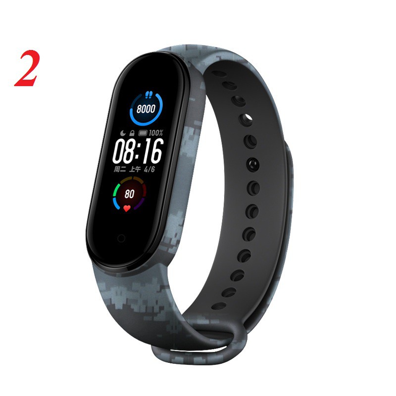 Xiaomi Miband 5 miband5/ Miband 6 / miband6 - Dây đeo thay thế silicon camo rằn ri phiên bản phong cách thời trang