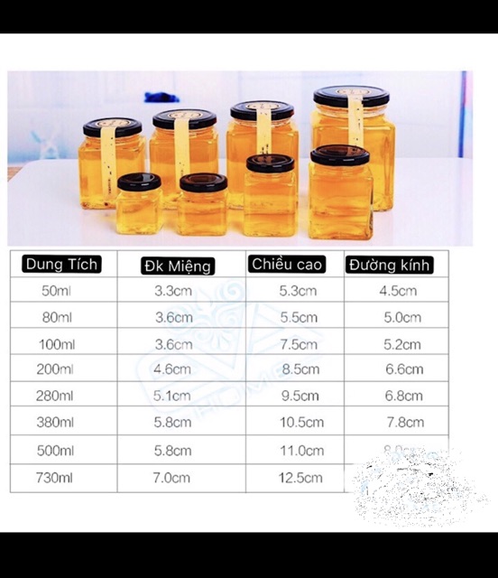 Hũ thuỷ tinh vuông 200ml | BigBuy360 - bigbuy360.vn