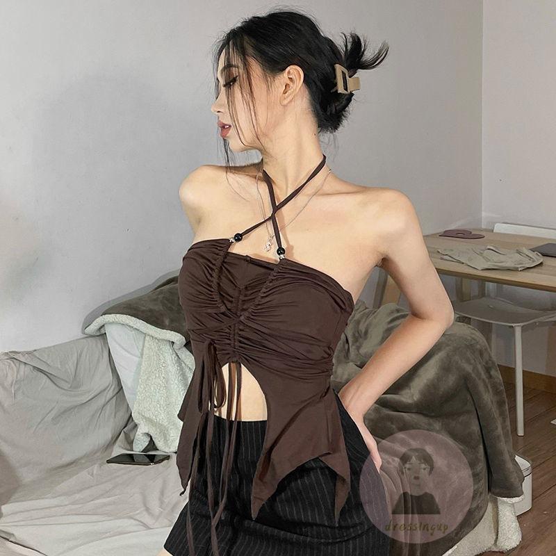 Áo Hai Dây Rút Dây Màu Sắc Thời Trang Mùa Hè Cho Nữ