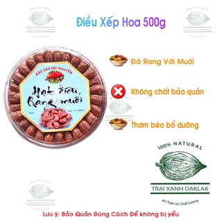 Hạt điều rang muối 500gram- giống hạt siêu to a cồ - sấy khô ngon ngọt chuẩn hợp vsattp