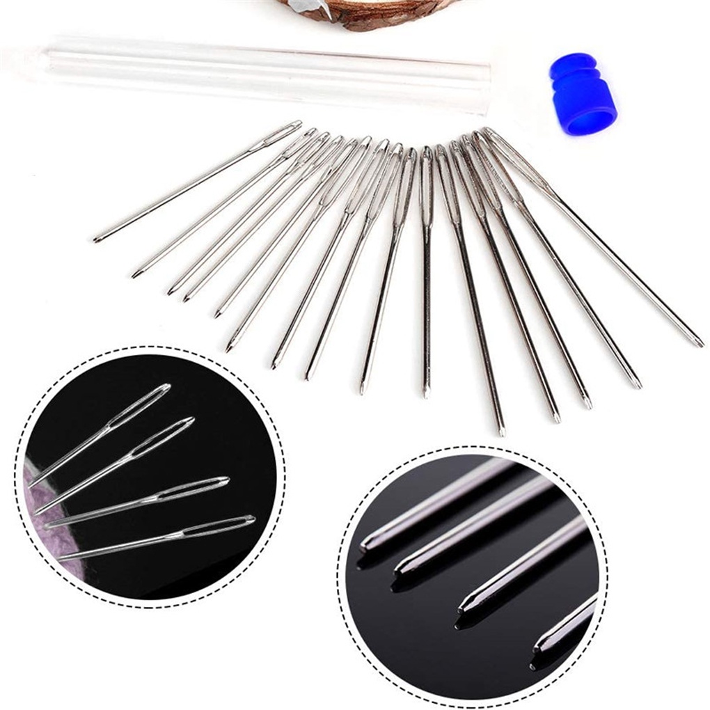 Pack of 18 Sewing Needles Set Knitting Tapestry Needle Stitching Cross-stitch Craft Fabric Leathercraft Carpet burang