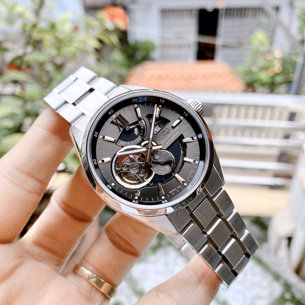 Đồng hồ nam chính hãng Orient Star Semi Skeleton RE-AV0004N00B - Máy cơ tự động - Kính Sapphire
