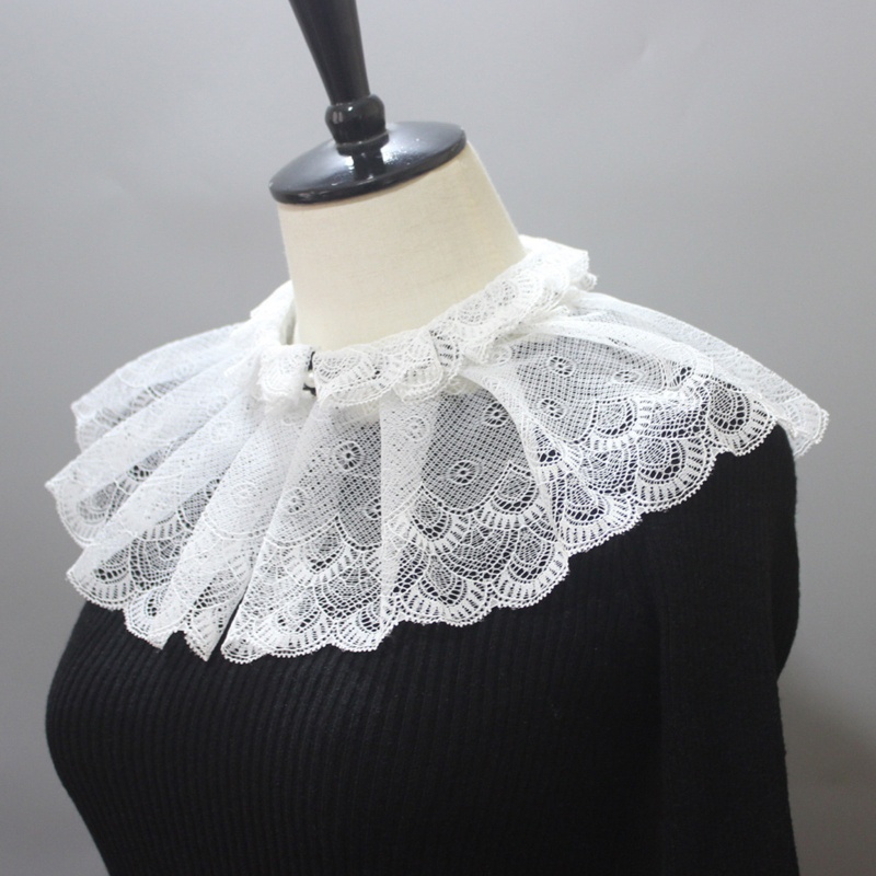 Cổ Áo Giả Hai Lớp Họa Tiết Lông Công Đính Ngọc Trai Thời Trang Cho Nữ