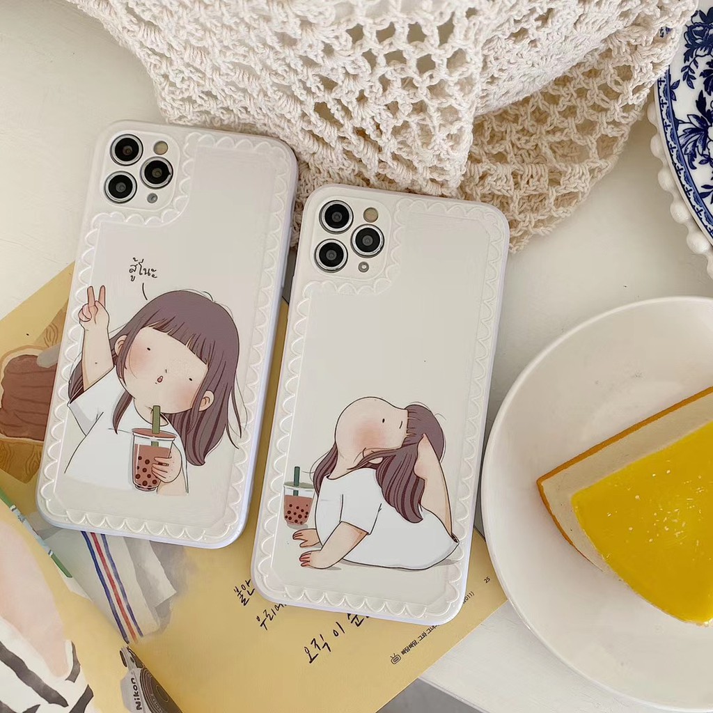 Ốp điện thoại TPU họa tiết hình cô gái dễ thương thời trang cho Iphone 7 8 X Xs Xr Xsmax 11 Pro Promax | BigBuy360 - bigbuy360.vn