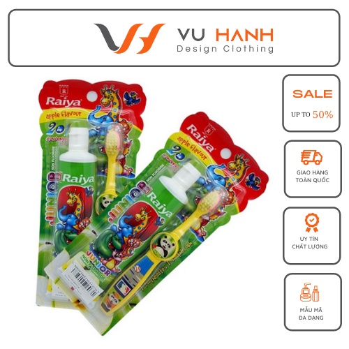 Bộ bàn chải và kem đánh răng trẻ em Raiya combo 2 set | Shop Vũ Hạnh