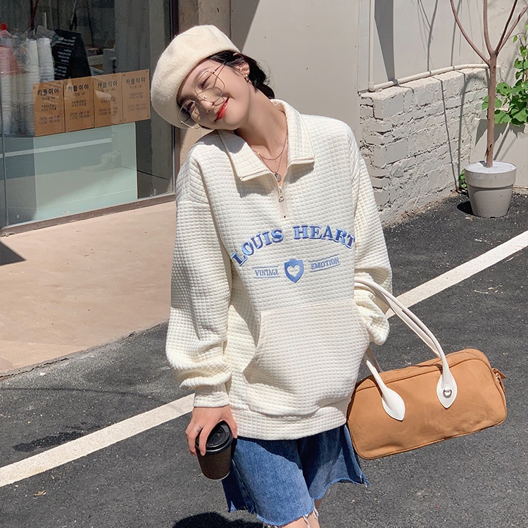 Áo Sweater Cổ Áo Polo Dáng Rộng Thiết Kế Mới Thời Trang Mùa Thu 2021 Cho Nữ
