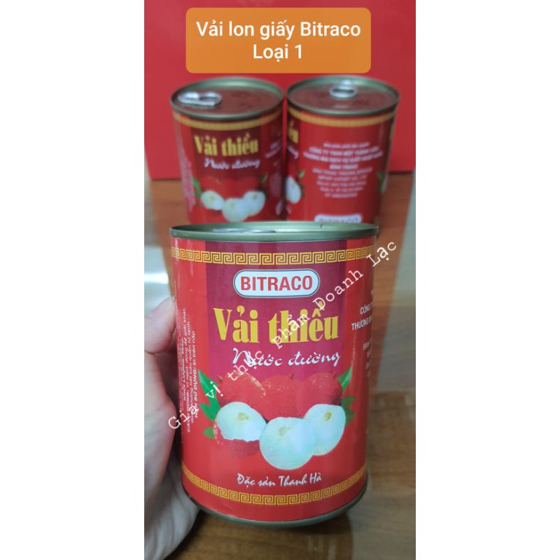 [Bitraco] Vải thiều Thanh Hà đóng hộp / vải lon 565gr👍Trái dày, giòn, ngọt thanh ✅ Topping