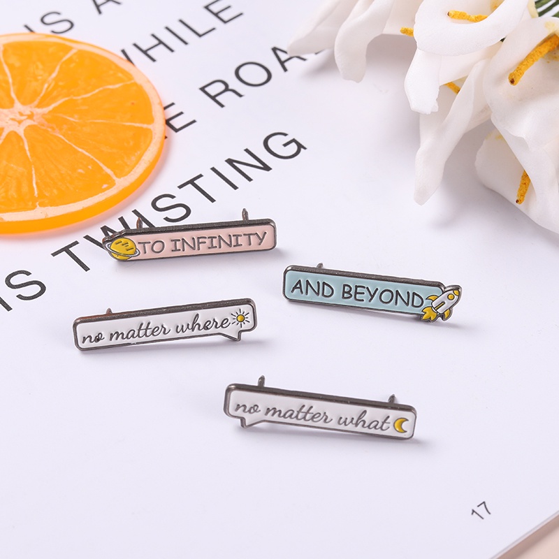 Ghim cài áo QIHE JEWELRY họa tiết chữ Beyond/hình cá voi độc đáo