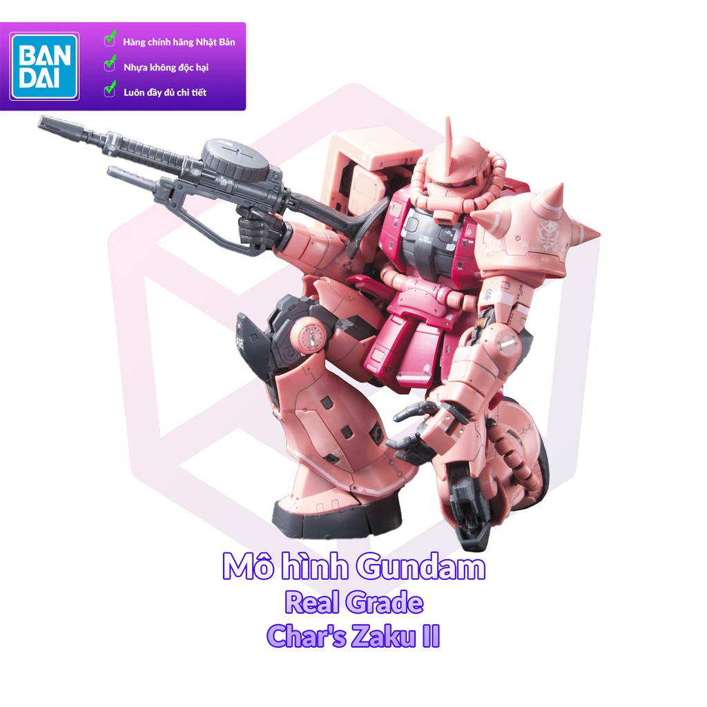 Mô Hình Gundam Bandai RG 02 MS-06S Char's Zaku II 1/144 MS Gundam [GDB] [BRG]