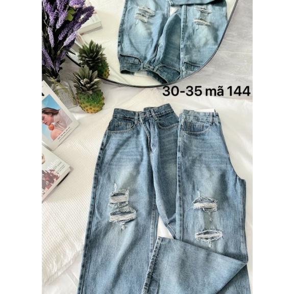 Quần Beggy Jean Nữ Lưng cao Bigsize Đến 80kg .Hàng VNXK. #144. Huynhsen Shop