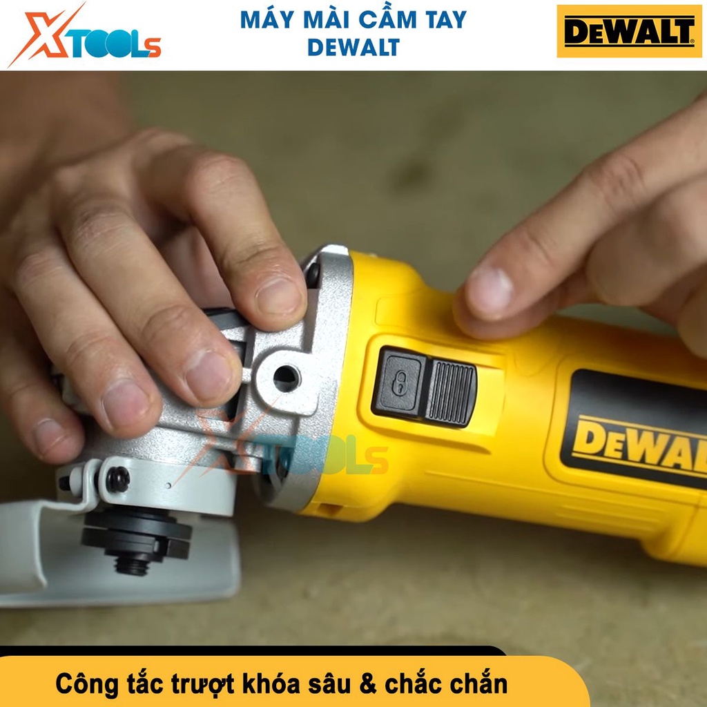 Mày mài cầm tay Dewalt DWE8110S-B1 125mm/M10/720w công tắc trượt, mạnh mẽ, gọn tay máy mài góc [CHÍNH HÃNG][XTOOLS]