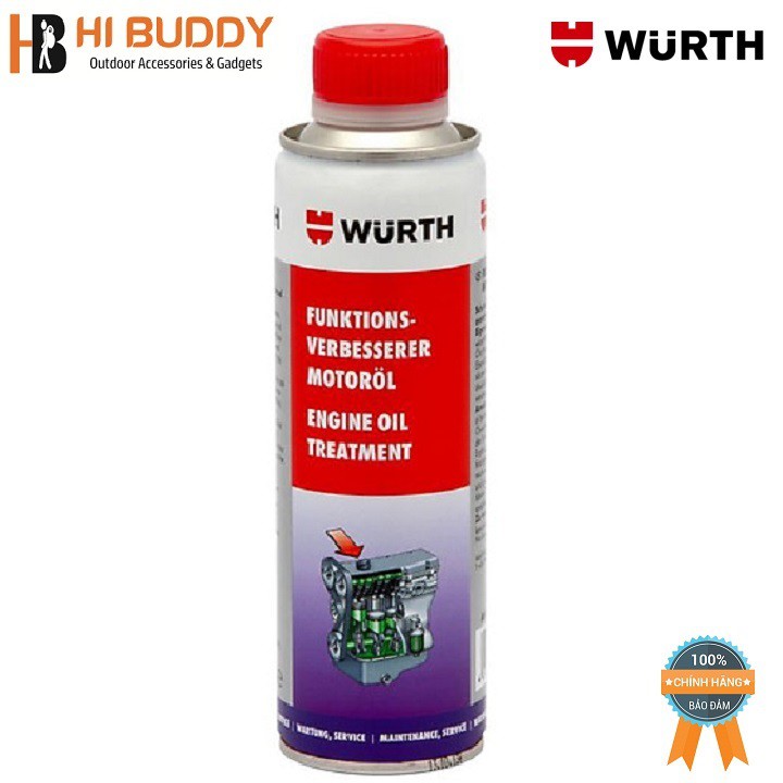 { Nên Thử } Phụ Gia Dầu Nhớt WURTH Engine Oil Treatment 300ml | Chống Đóng Cặn, Khởi Động Êm