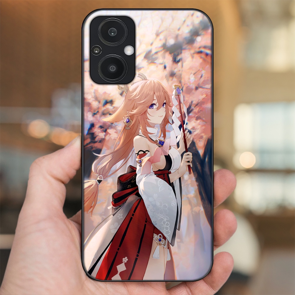 Ốp lưng Oppo Reno 7Z 5G viền đen in hình Yae Miko Genshin Impact