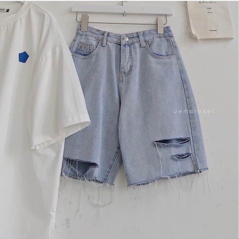 🌟Quần Jeans Ngố Nữ Rách 3