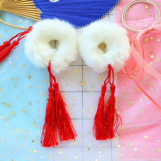 Chun tóc PomPom tua rua màu