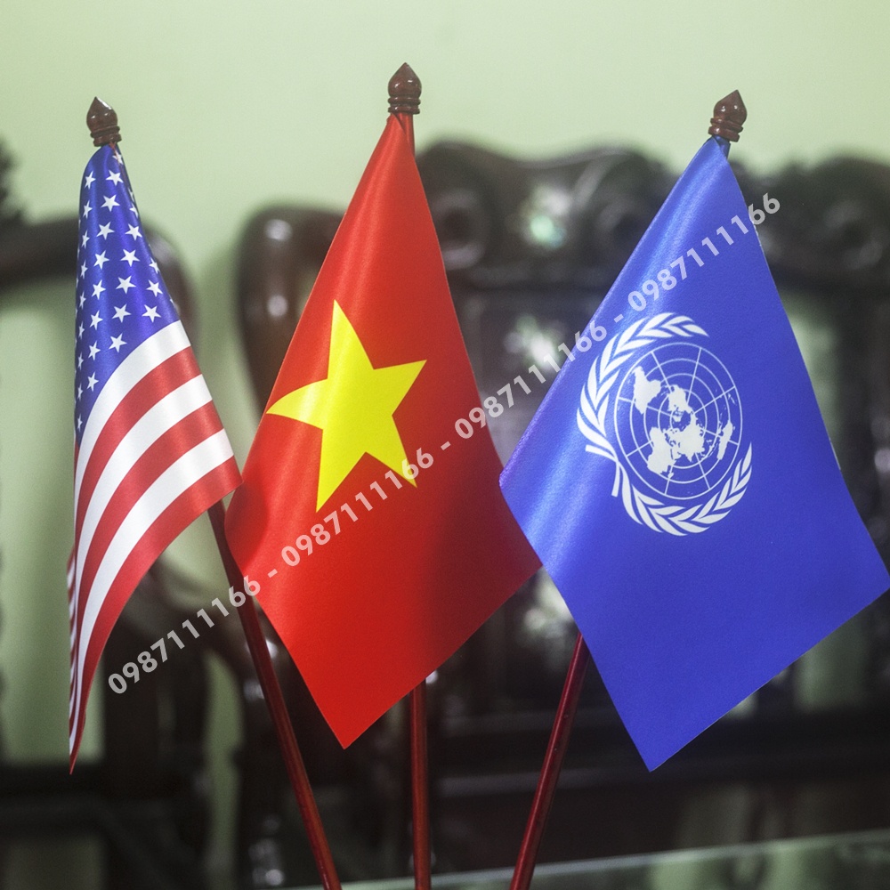 Cờ Để Bàn Mỹ - Việt Nam - Liên Hợp Quốc