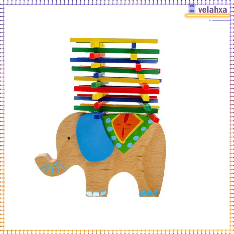 Wooden Educational Elephant Balance Beam Game for Children Baby Kids Hands