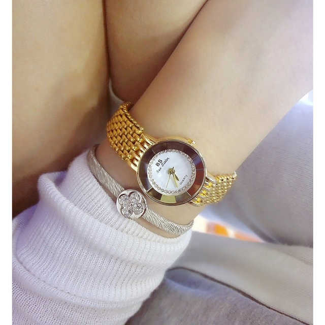 Đồng hồ nữ Bee Sister 1199 pha lê dây kim loại size 20mm nhỏ xinh