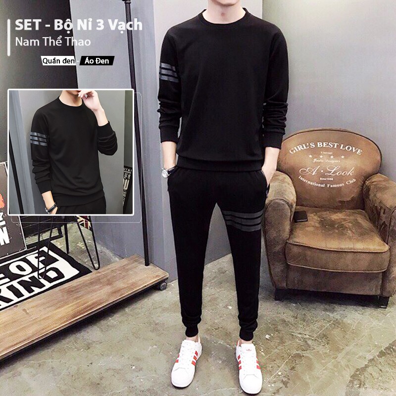 Bộ Quần áo nam thể thao 3 vạch ⚡FREESHIP ⚡ mã TT75 Áo đẹp Quần jogger hot trend phong cách hàn quốc hè thu