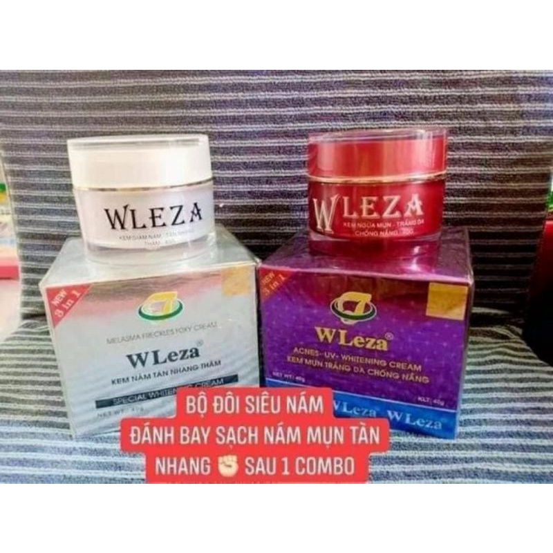 bộ kem wleza bạc và tím 40g.