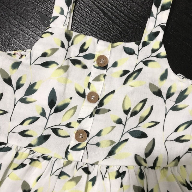 Sét áo hai dây quần váy MG bé gái 0-6 tuổi  Set cotton đũi xuất dư 0921