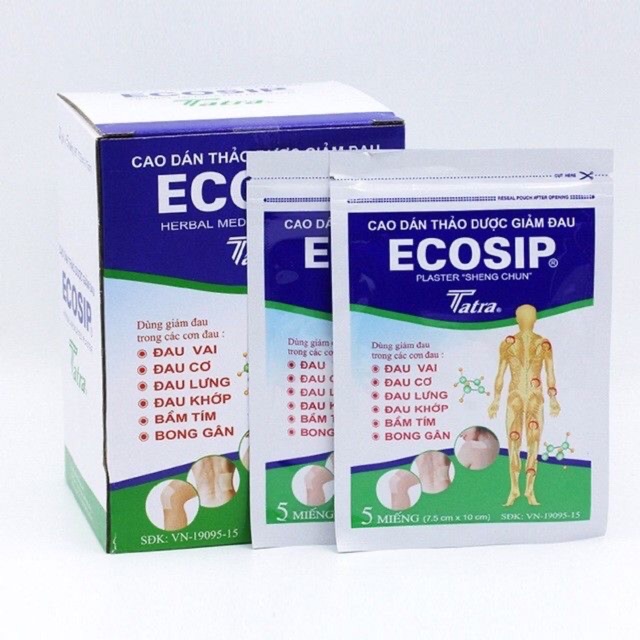 Ecosip- Cao dán thảo dược giảm đau( Túi 5 miếng)