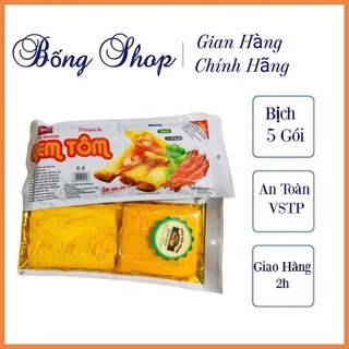 5 gói snack nem tôm đồ ăn vặt siêu ngon,gói snack nem tôm ba anh em dai ngon