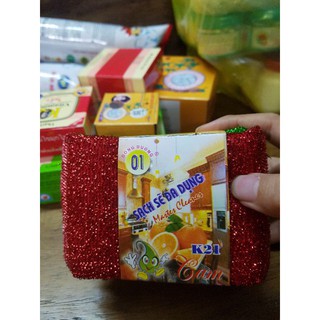 4 Miếng Rửa Bát Chén Cam 8x10cm