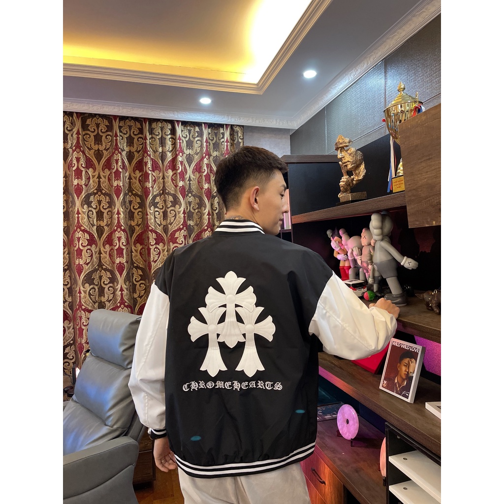 Áo BOMBER Dù 2 Lớp Thêu Phối Lưng Họa Tiết Cao Cấp, Thời Trang Nam Đồng Phục Bóng Chày Nhẹ