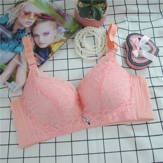 Breathable Thin Cup Smooth Wire Free Padded Push Up Lace Bras Underwear