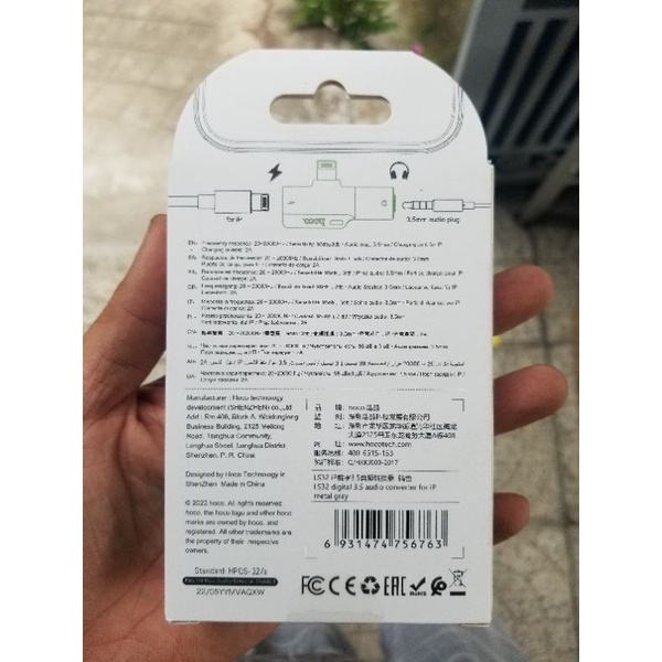 Đầu chuyển lightning sang lightning và 3.5mm hoco Ls32