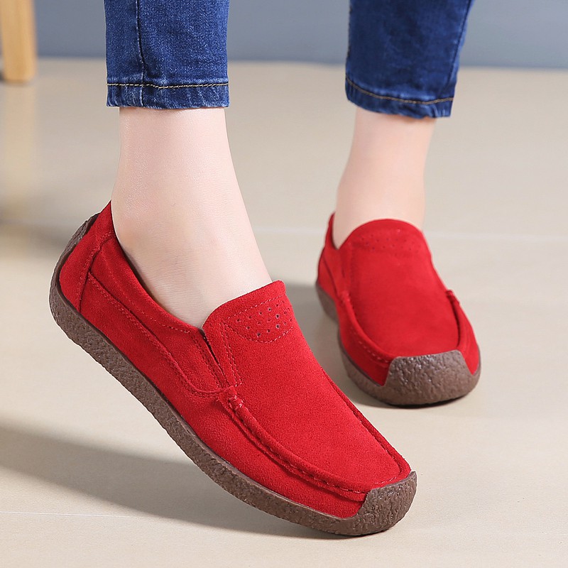 Đôi giày lười bằng da lộn 6 màu tùy chọn cho nữ size 35-42