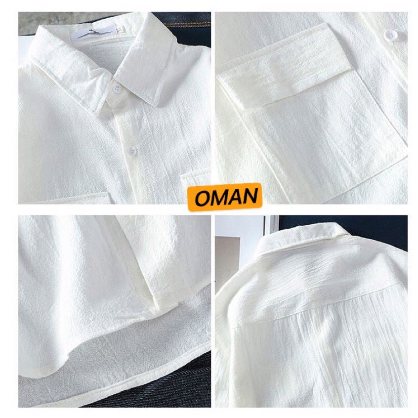 Áo sơ mi nam cộc tay có cổ, áo đũi nam cao cấp, thời trang OMAN SM33 | BigBuy360 - bigbuy360.vn