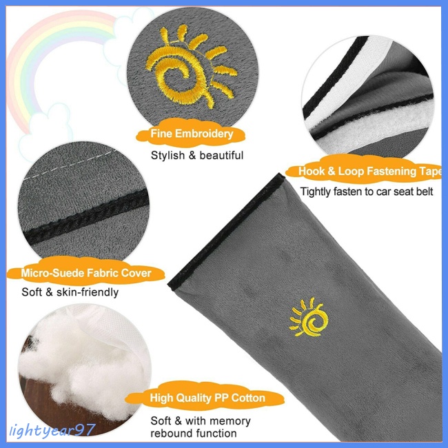 Gối Đệm Cổ Gắn Dây Đai An Toàn Xe Hơi Bằng Vải Bông Dễ Thương Tùy Chỉnh Cho Bé