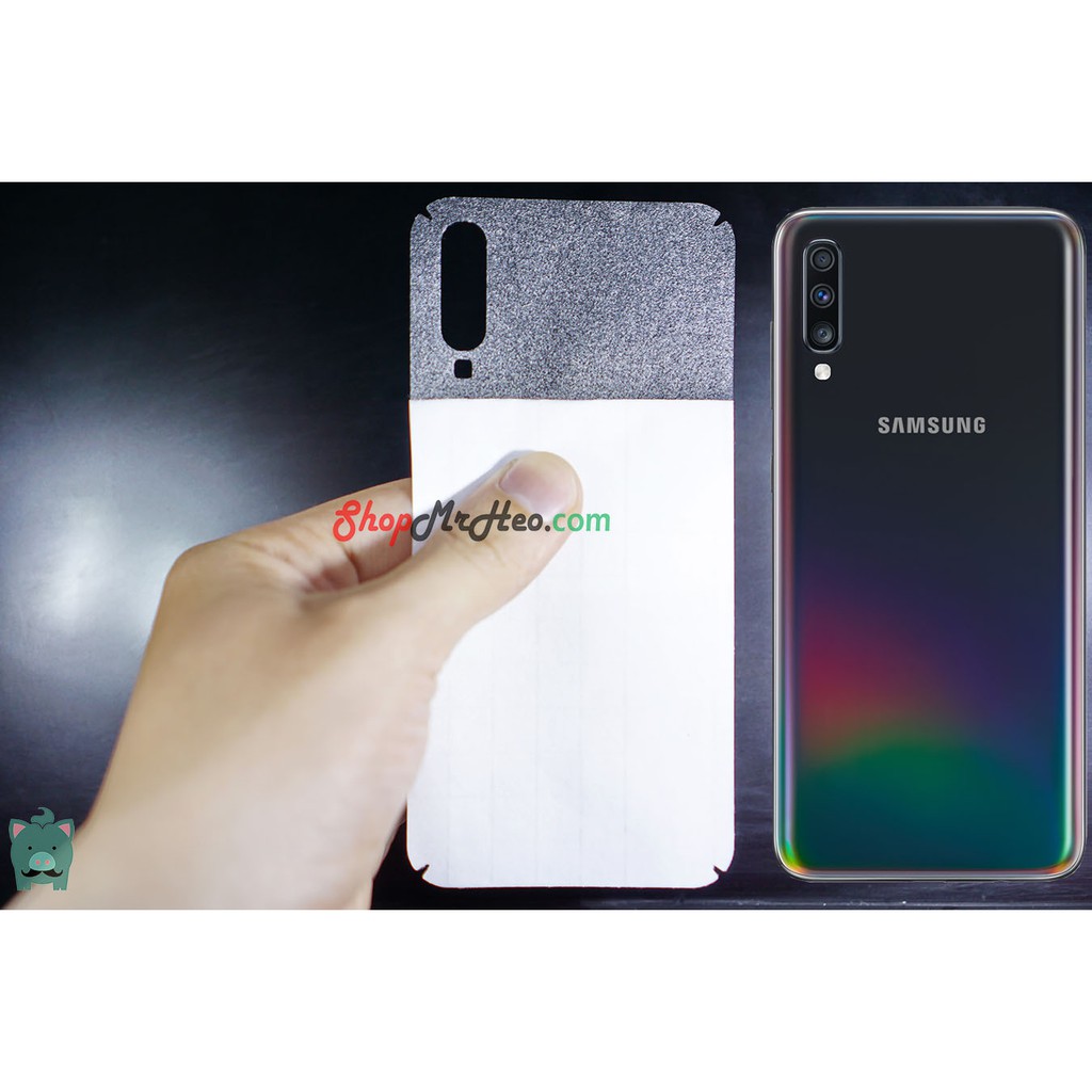 Skin Dán Mặt Sau Lưng Vân 3D Samsung Galaxy A70 - A90 5G - Carbon, Nhám, Hộp, Vân Da