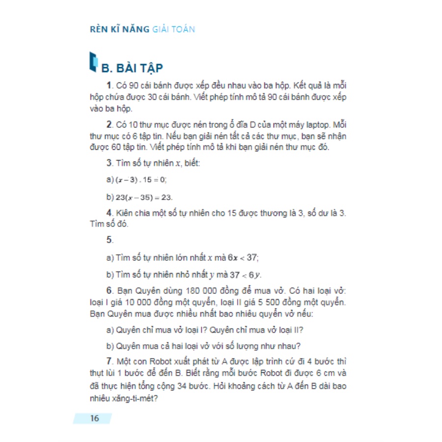 Sách: Rèn Kĩ Năng Giải Toán Lớp 6 - Tập 1