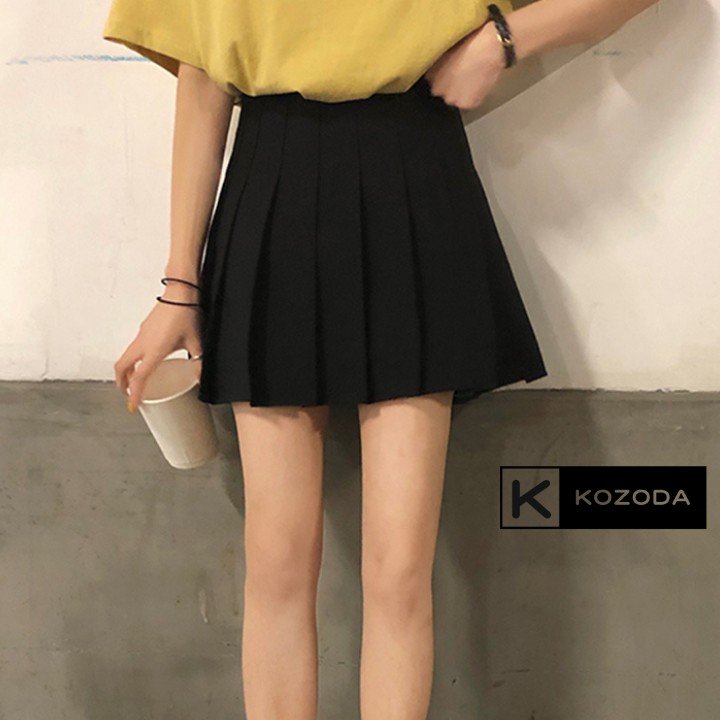 Chân váy tennis xếp li màu trắng đen xếp ly skirt cạp lưng cao ngắn chữ a phong cách ulzzang cv5b kozoda | BigBuy360 - bigbuy360.vn