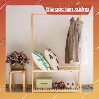 Mua (Giá Xưởng) Bảo Hành 1 Năm.Giá Treo Quần Áo 2 Tầng Gỗ Đa Năng(Giá Rẻ Vô Địch)