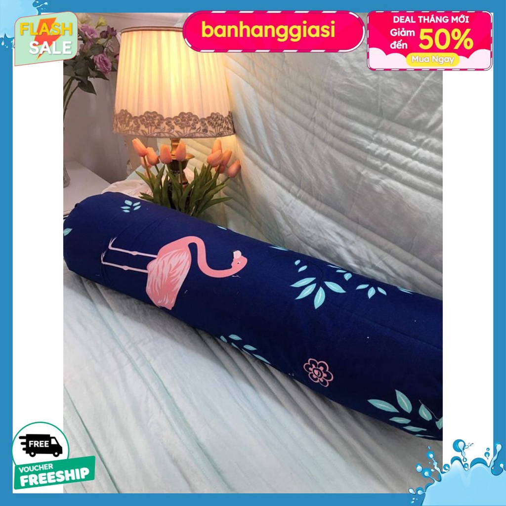 Vỏ gối ôm vải cotton poly kích thước 35x105cm( nhiều mẫu )