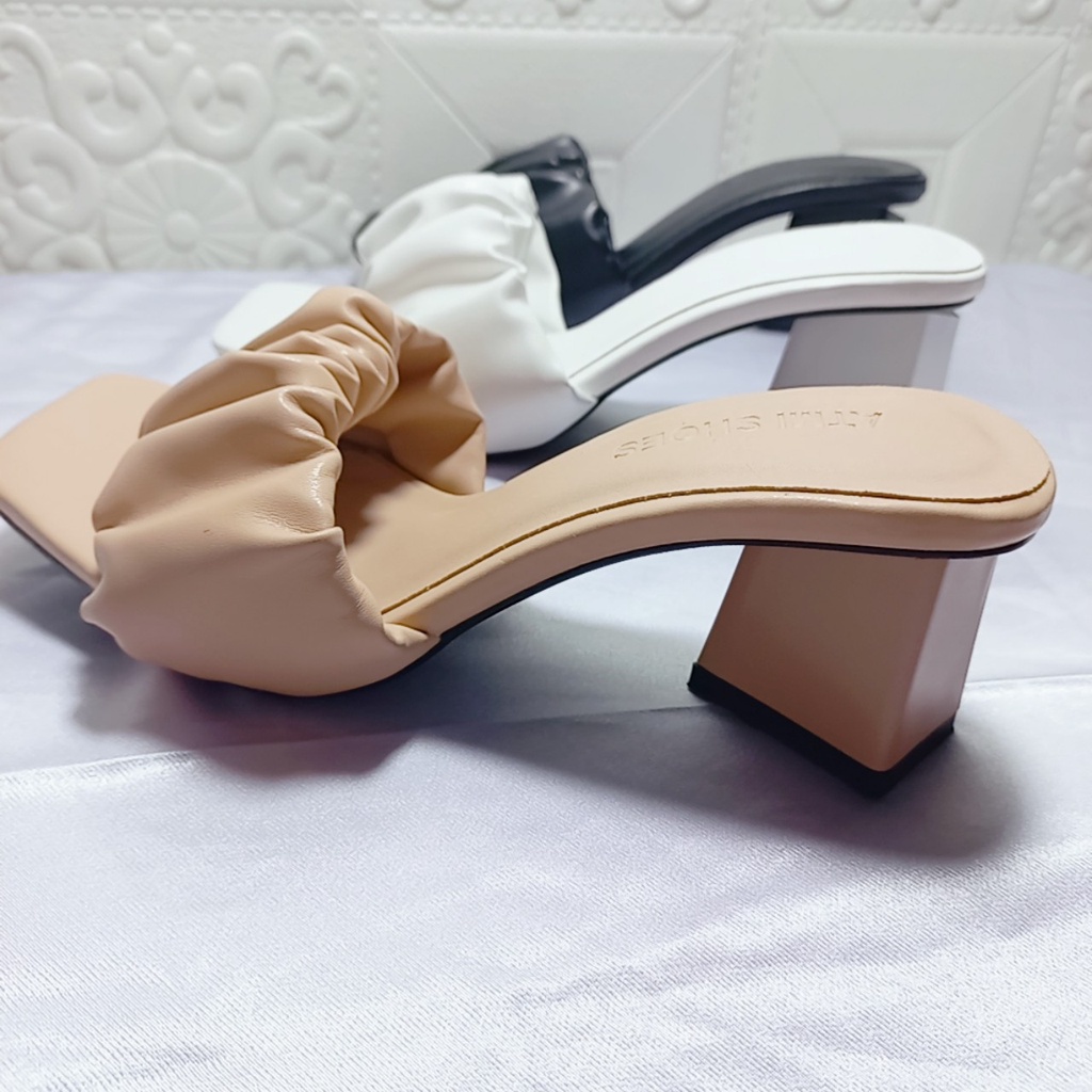 Guốc Nữ Cao Gót Tiểu Thư Đẹp - Guốc Dép Tiểu Thư 5 Phân Nhún Bèo mã GGC MINHTUYETSHOES