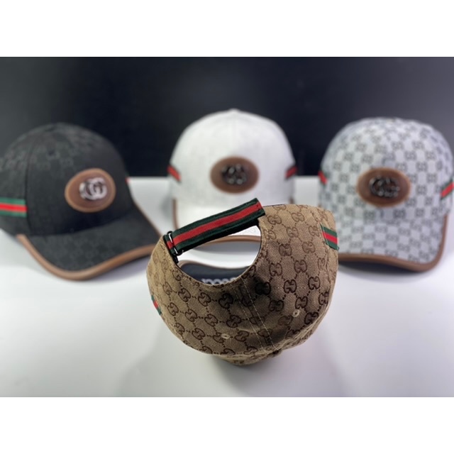 Mũ kết Gc sắt thể thao thời trang - nón kết lưỡi trai vải nhập dệt chữ viền da nâu