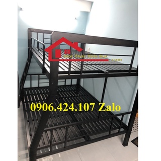 Giường Tầng Sắt Hộp LỆCH Vuông 48 Cứng Cáp, Chịu Lực SuMo Freeship Và Rap HCM mới 100%