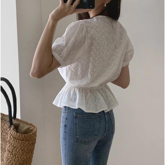 ÁO THÔ THÊU HOA NỔI