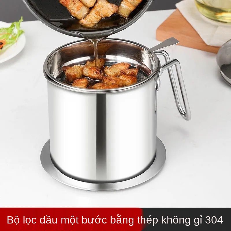 Nồi dầu inox 304 dày bộ lọc nhà bếp gia đình công suất lớn cặn lưu trữ hồi cốc