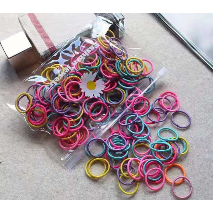 Túi zip100 sợi thun cột tóc, chun buộc tóc du lịch siêu dễ thương, dây buộc tóc co giãn GD508-ThunBToc