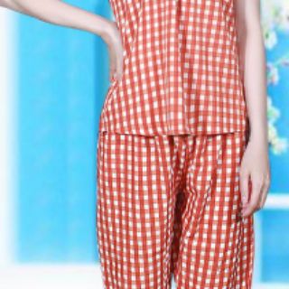 Đồ Bộ lụa caro tay cánh tiên